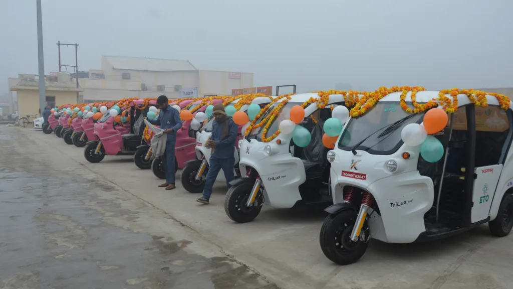 ETO electric three-wheelers at Ayodhya, Uttar Pradesh. (Image- ETO Motors)