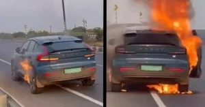 Volvo C40 Recharge Electric Car on Fire