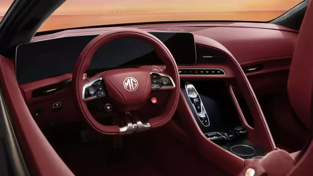Cyberster has a flat-bottomed steering wheel and three digital screens. (Representative Image: MG Motor) 