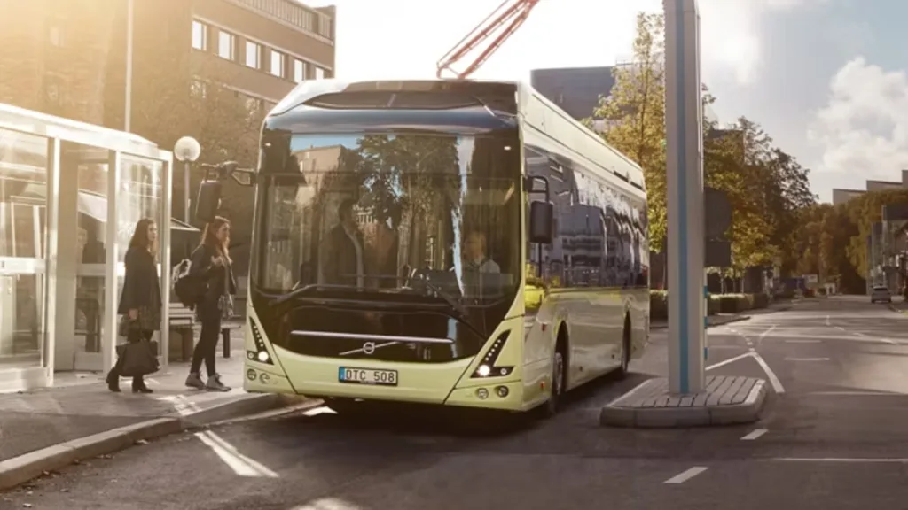 None of the electric buses in Nepal connect Kathmandu to other cities. (Source: Volvo Buses)