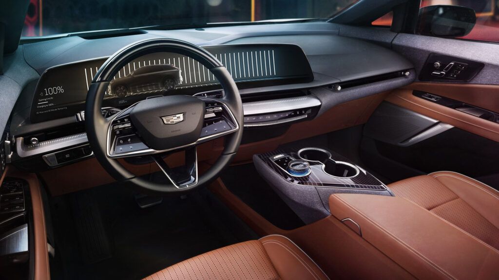 The inside features a 33-inch curved display that combines the touchscreen and instrument cluster (Source: Cadillac)