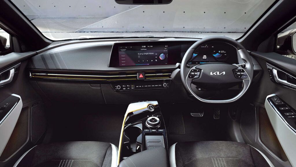 Kia EV6 has a dual 12.3-inch curved screens: one for the instrument cluster and another for the infotainment system